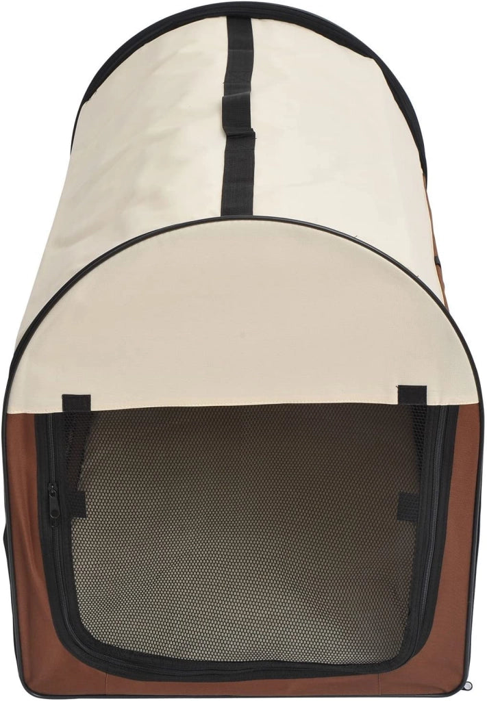Trasportino per Cani e Gatti Pieghevole 70x51x59 cm in Tessuto Oxford Marrone