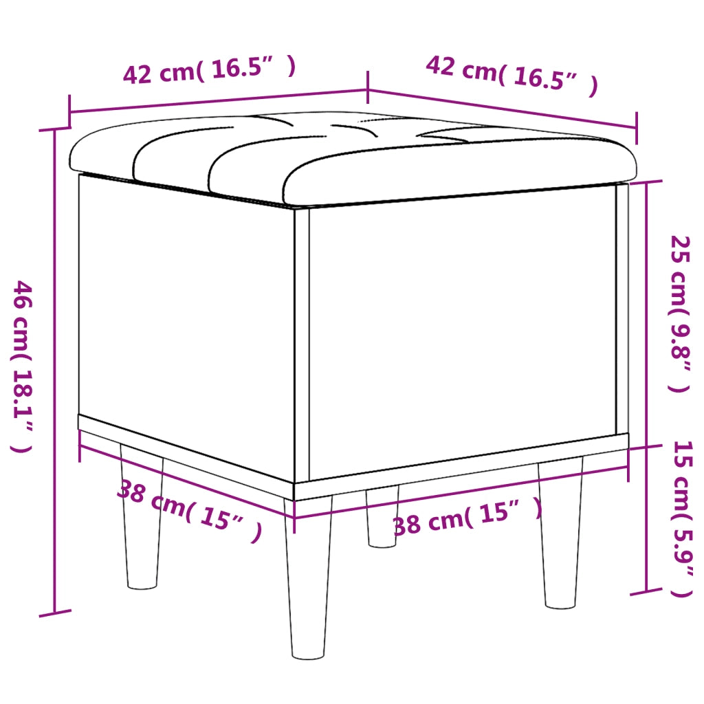 Panca Portaoggetti Bianca 42x42x46 cm in Legno Multistrato 835061