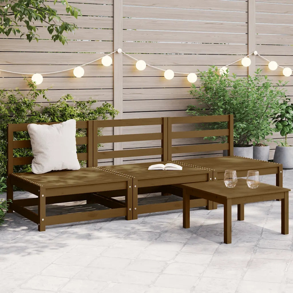 Divani Centrali da Giardino 2pz Ambra in Legno Massello di Pino 805688