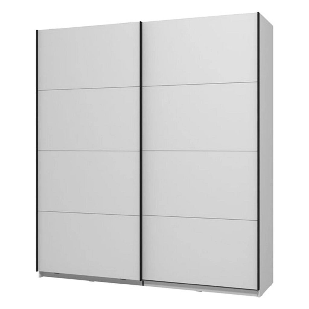 Armadio Camera da Letto Cariano, Guardaroba Grande 2 Ripiani, 195x217.5h cm Bianco Opaco
