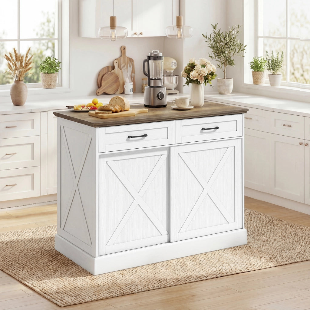 Tavolo da cucina con isola ¨C zephmum ¨C bianco