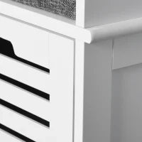 Panca Scarpiera con 3 Cassetti e Cuscino Seduta Rimovibile, 108l x 35P x 43H cm, Bianco