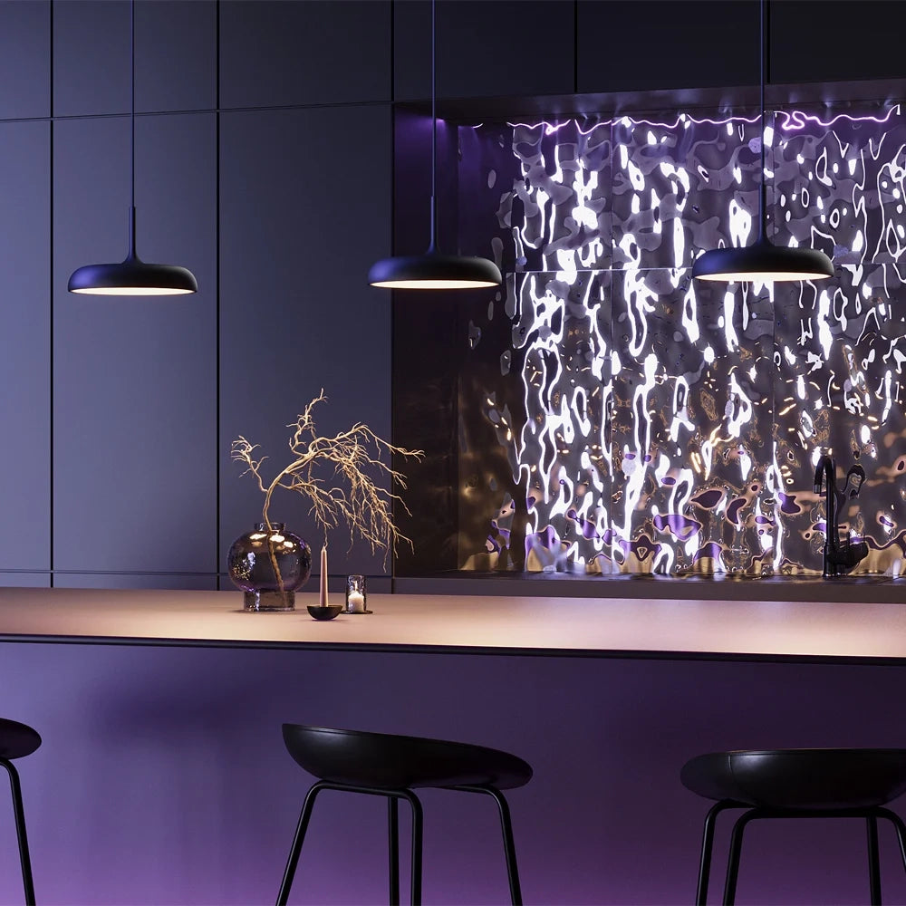 Maytoni Lampadario moderno Gerhard 1 luce LED integrato nero metallo diffusore acrilico