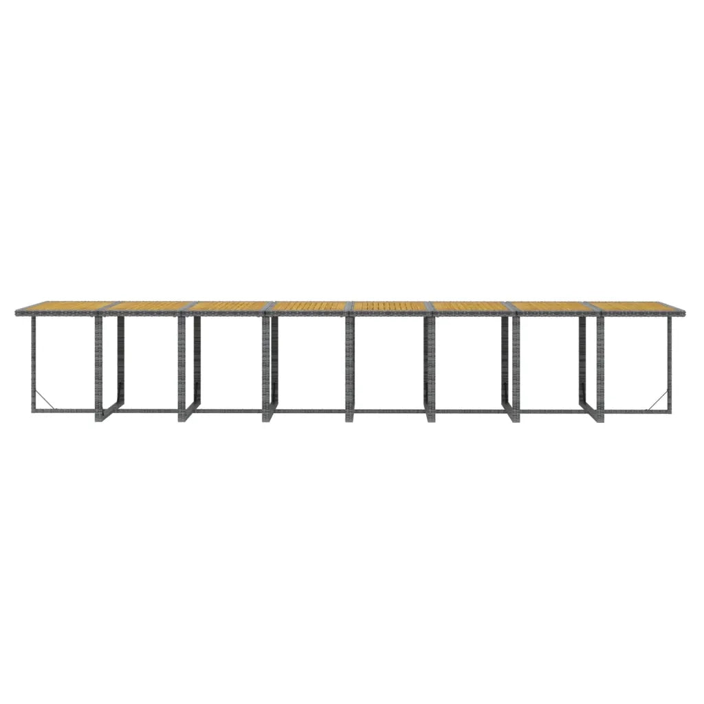 Set da Pranzo per Giardino 21 pz con Cuscini Polyrattan Grigio 3095687