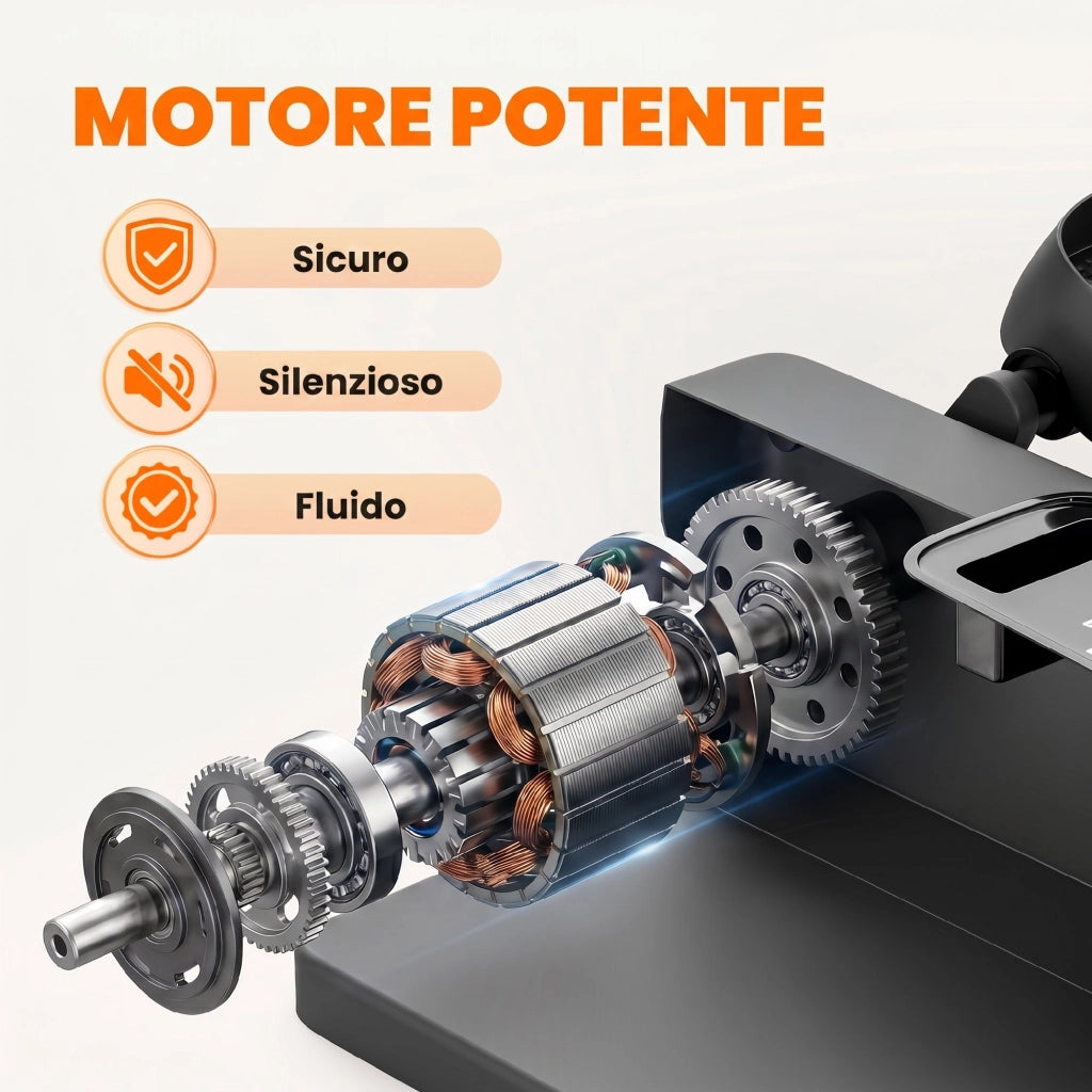 Mini Ellittica Portatile 41x36x16 cm Modalità Manuale-Automatica 12 Velocità in HIPS e Acciaio Nero