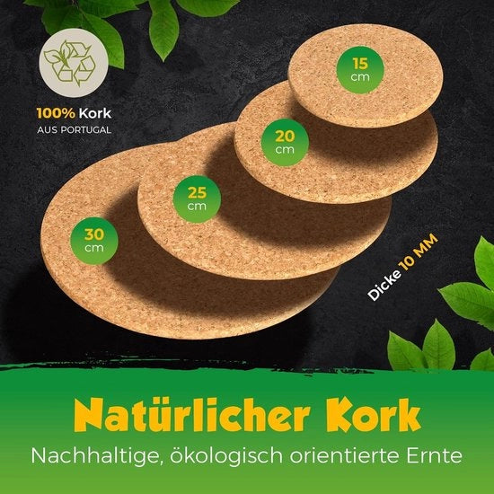 Set di 6 sottopiani per pentole con protezione da grumi - sottopianificazione per pentole - 6 misure - Made in Portugal