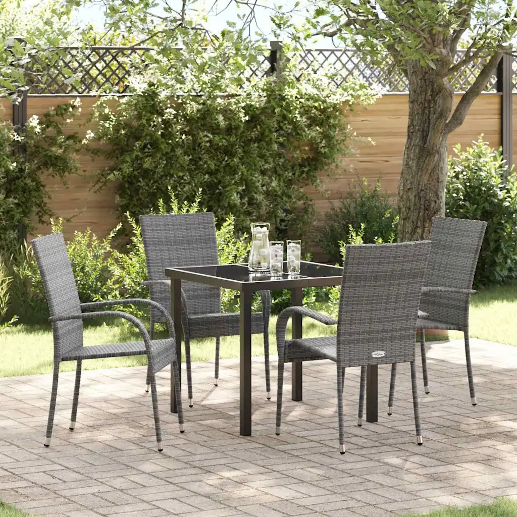 Set da Pranzo per Giardino 5 pcs Grigio 3379409