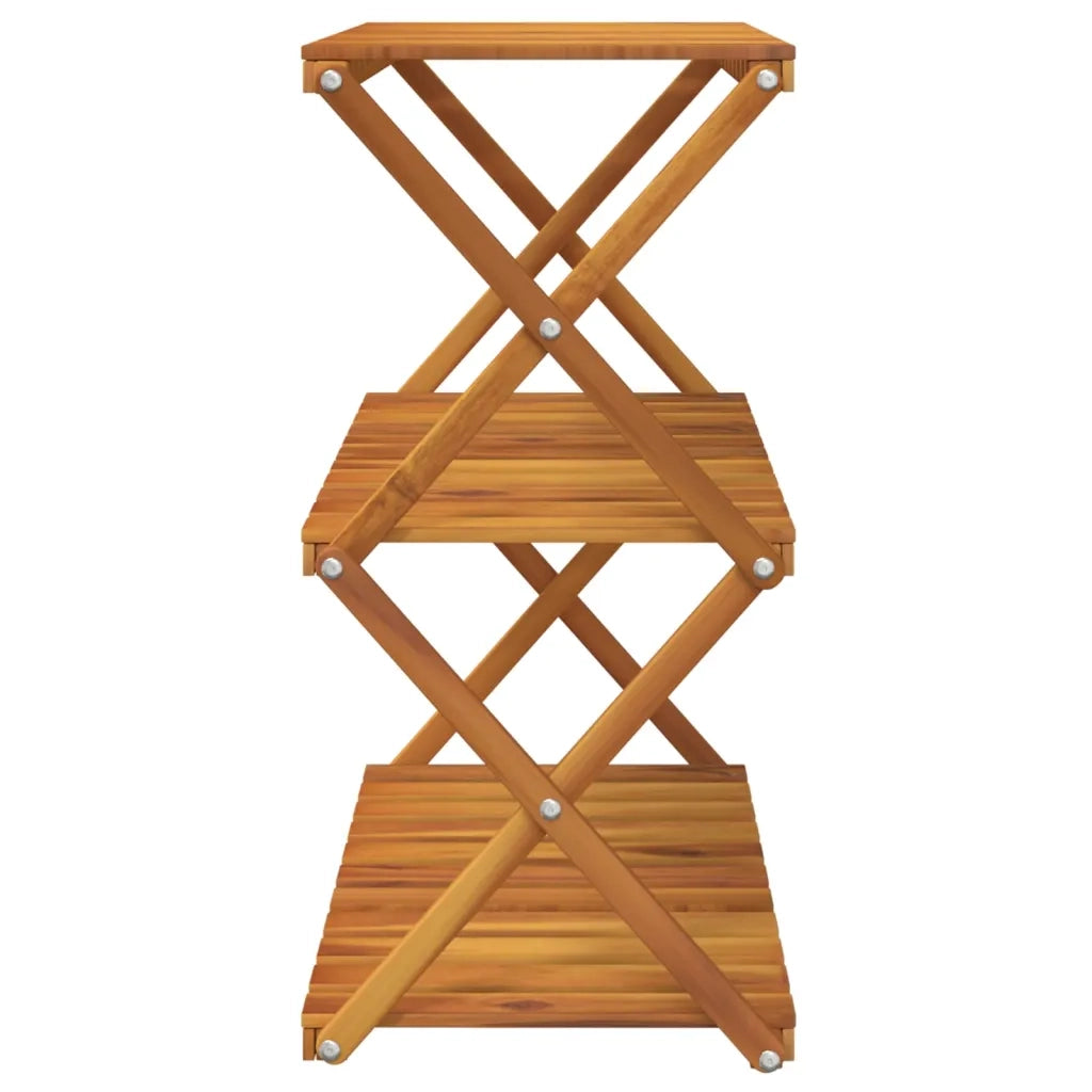 Scaffale Pieghevole 3 Ripiani 70x31x63 cm Legno Massello Acacia CFW1196142