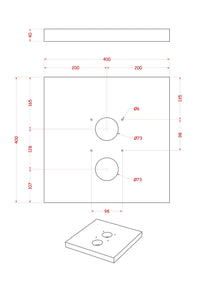 Base Quadrata 40x40x4 cm per Fontana 42/SRV in Cemento Belfer 42/BSE/9 Grigio