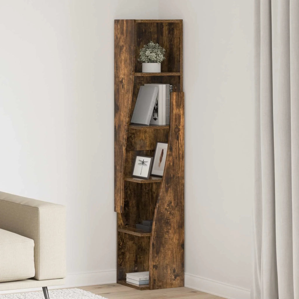 Mobile angolare 27,5x27x140cm Legno ingegnerizzato Rovere fumé 889870