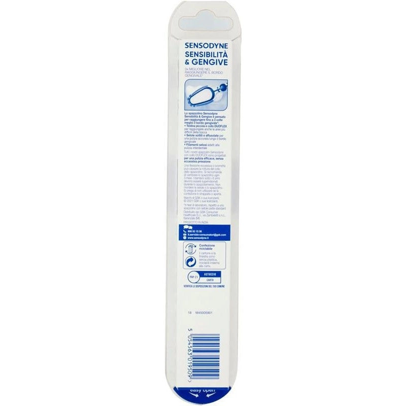 SENSODYNE SPAZZOLINO SENSIBILITÀ & GENGIVE RAGGIUNGE 3 VOLTE MEGLIO IL BORDO GENGIVALE SOFT SETOLE MORBIDE