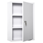 EasyComfort Armadietto Medicinali a 3 Livelli in Acciaio con 2 Chiavi e Montaggio a Parete, 40x18x60 cm, Bianco