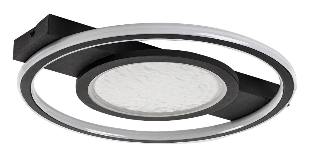 Rabalux Aranis plafoniera LED nera lunare 43cm 50W