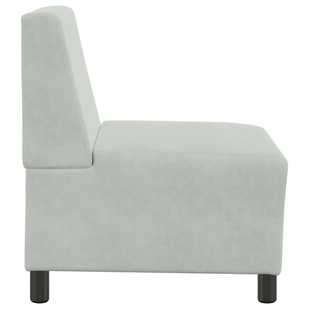 vidaXL Divano componibile senza braccioli grigio chiaro 55 cm in velluto
