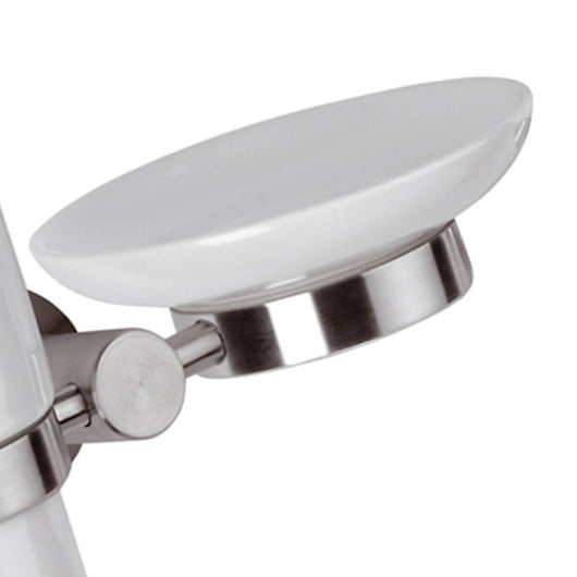 Supporto doppio con bicchiere e portasapone - serie minimal inox