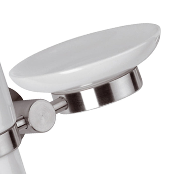 Supporto doppio con bicchiere e portasapone - serie minimal inox