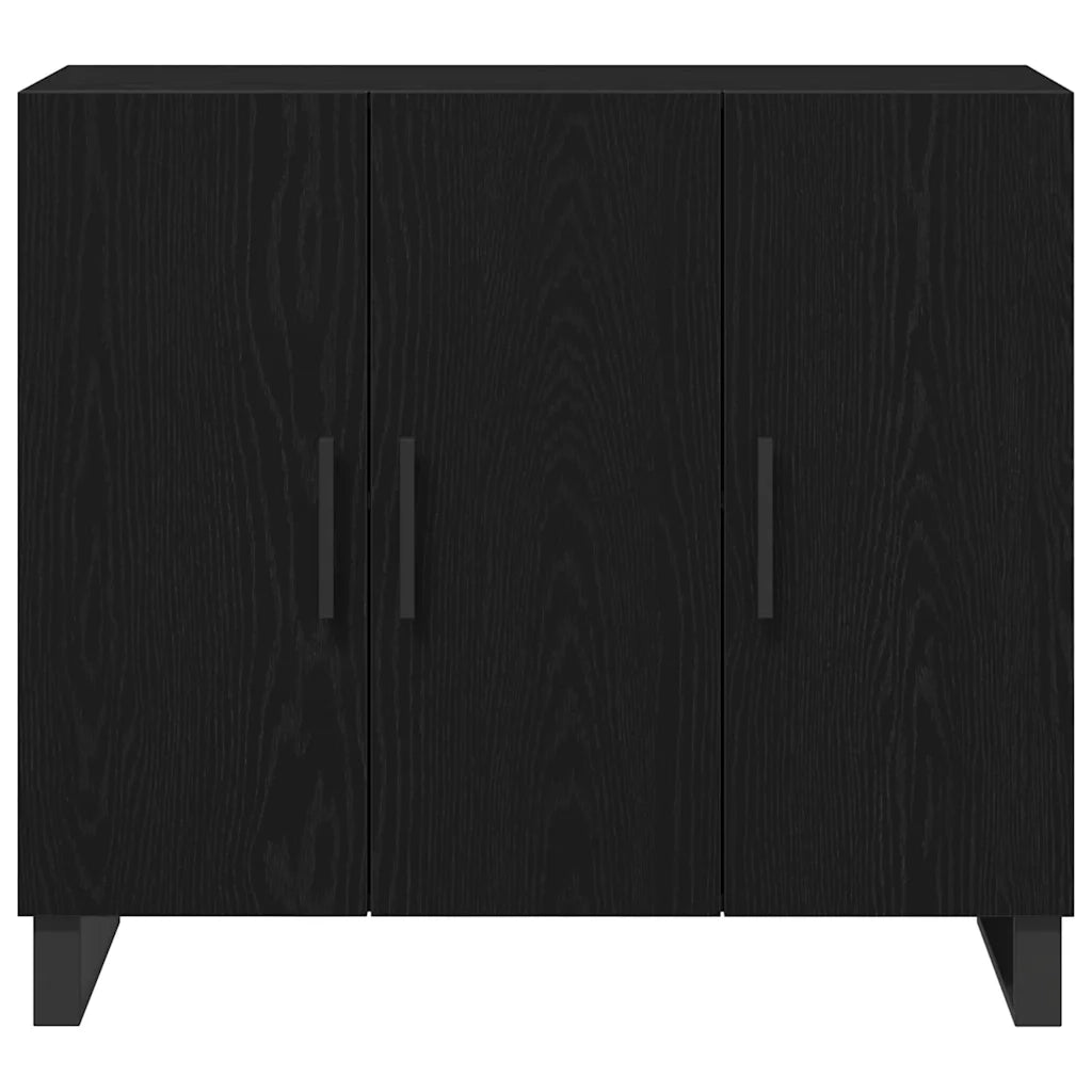 Credenza Rovere Nero 90 x 34 x 80 cm Legno multistrato 862955