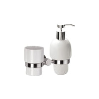 Bicchiere e dispenser sapone - serie minimal inox