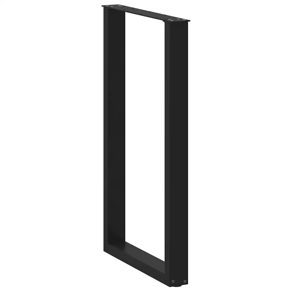 Gambe per tavolo da bar a forma di U 2 pz nere 60x(100-101) cm in acciaio