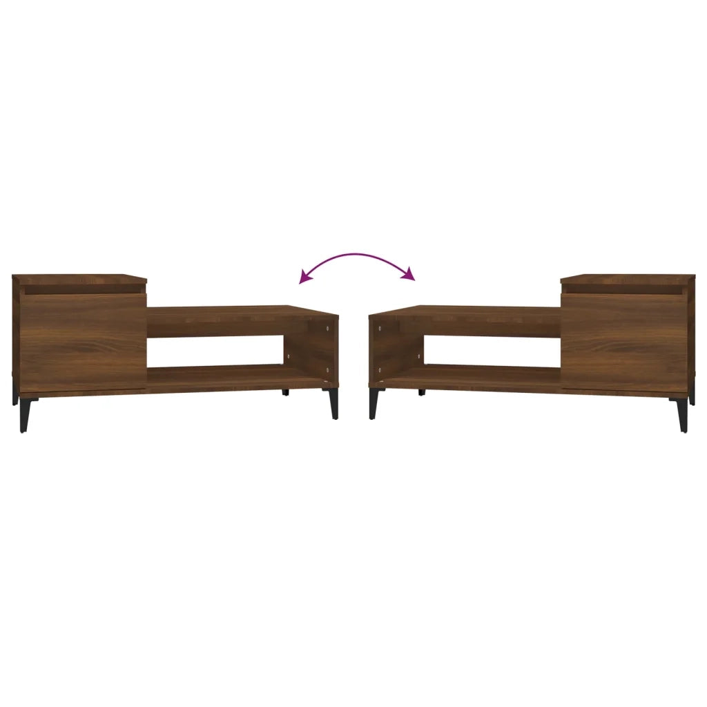 Tavolino da Salotto Rovere Marrone100x50x45cm Legno Multistrato cod mxl 26111