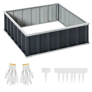 EasyComfort Letto per Orto Rialzato in Acciaio, Fondo aperto e Montaggio Senza Attrezzi, 90x90x30cm