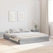 Struttura letto con contenitore Grigio Sonoma 200 x 200 cm 3335266