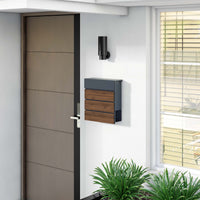 Toboli Cassetta postale con porta giornale, antracite e legno V63 montaggio a parete