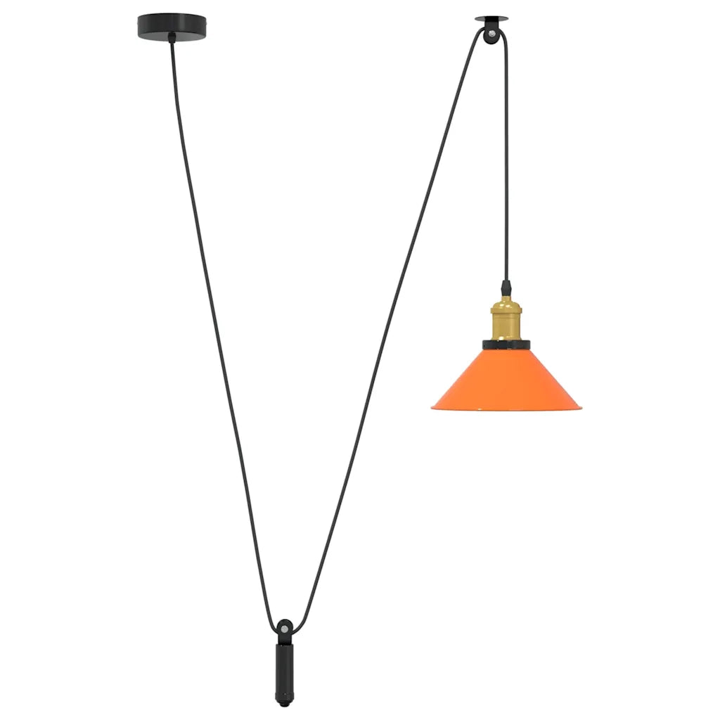 Lampada Sospensione Regolabile E27 Arancio Lucido ?22cm Metallo CFW7483967