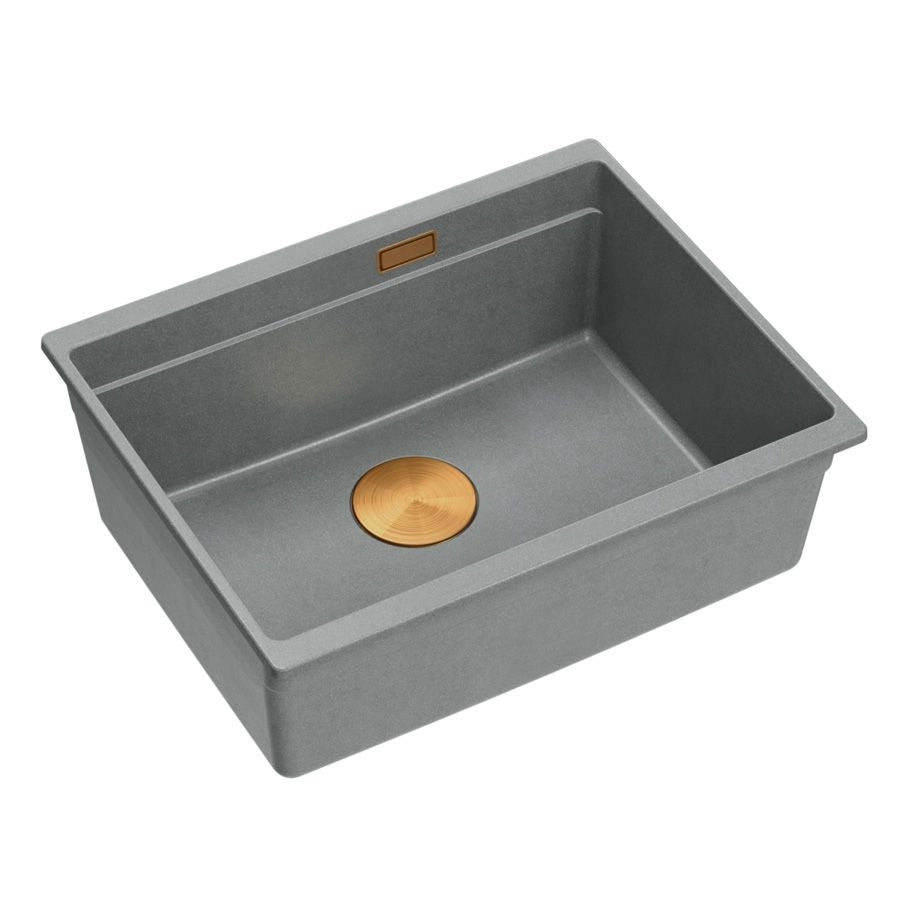 Lavello In Granito Logan 100 Grey Metallic Tappo acciaio