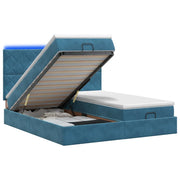 Letto Ottomano con Materasso e LED Blu scuro 180 x 200 cm 3458518