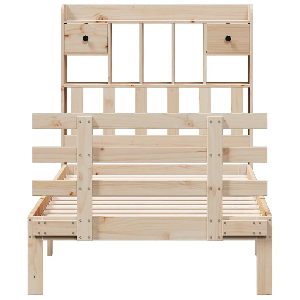 Giroletto con Libreria senza Materasso 75x190 cm in Legno Pino 3322780