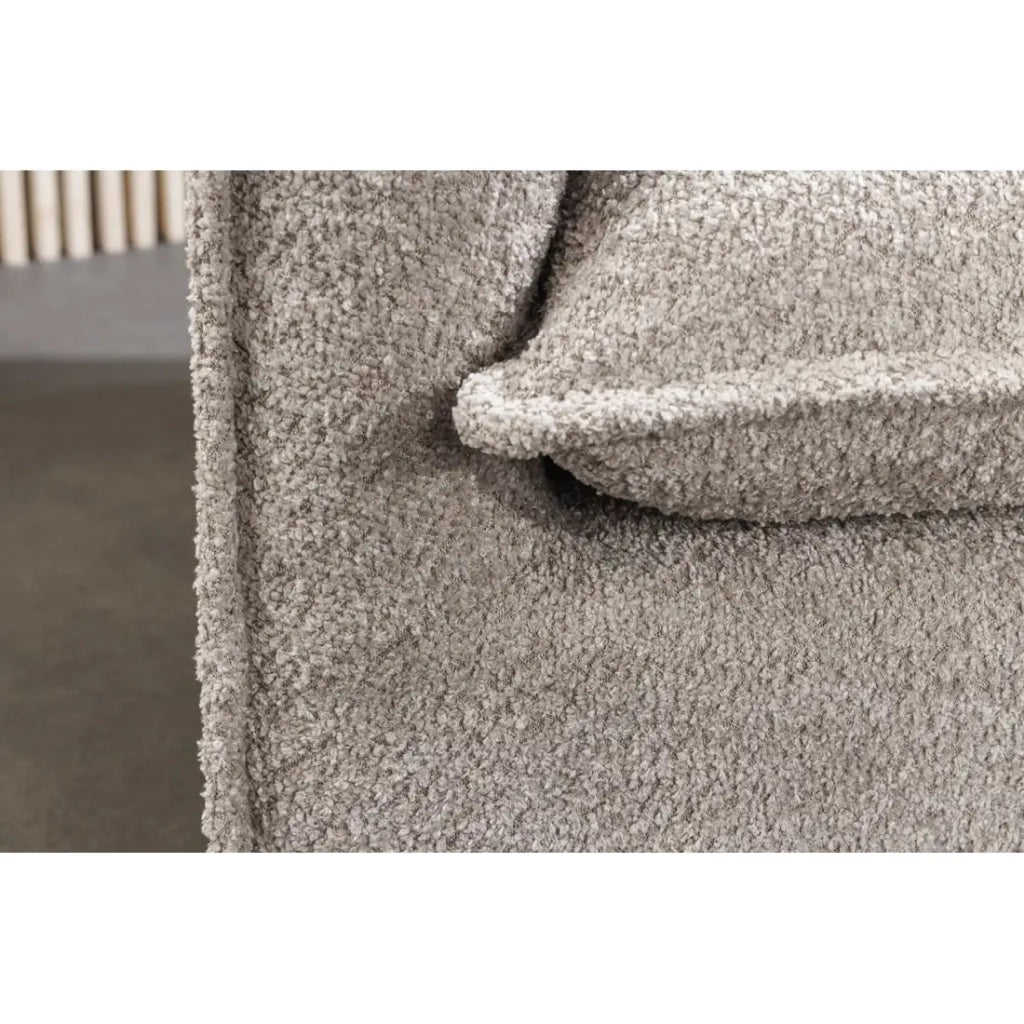 Divano dritto KALIA – Tessuto bouclé beige champagne – 3 posti – Stile contemporaneo