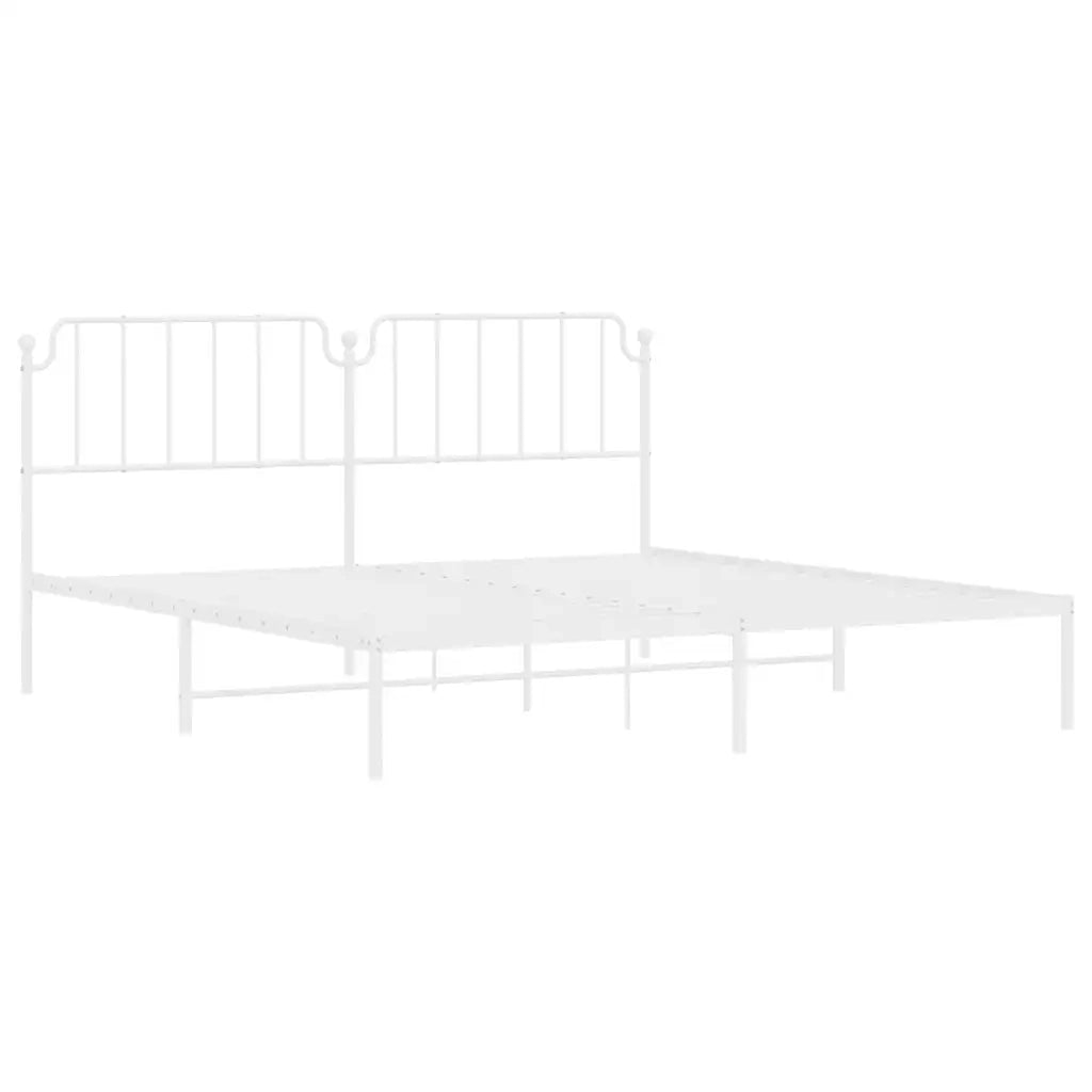 Giroletto con Testiera-Struttura Letto con testiera Metallo Bianco 193x203 cm 967856