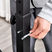 Panca da Palestra Regolabile con Supporto per Bilanciere 210x110x103-123 cm in Acciaio e PU Nero