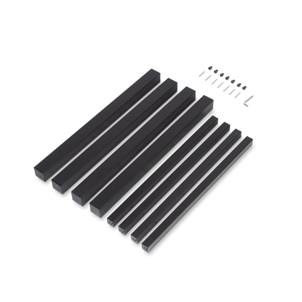 Emuca Gambe quadrate e struttura per tavolo, 50x50mm, 750x750, Verniciato nero, Acciaio, 1 u.