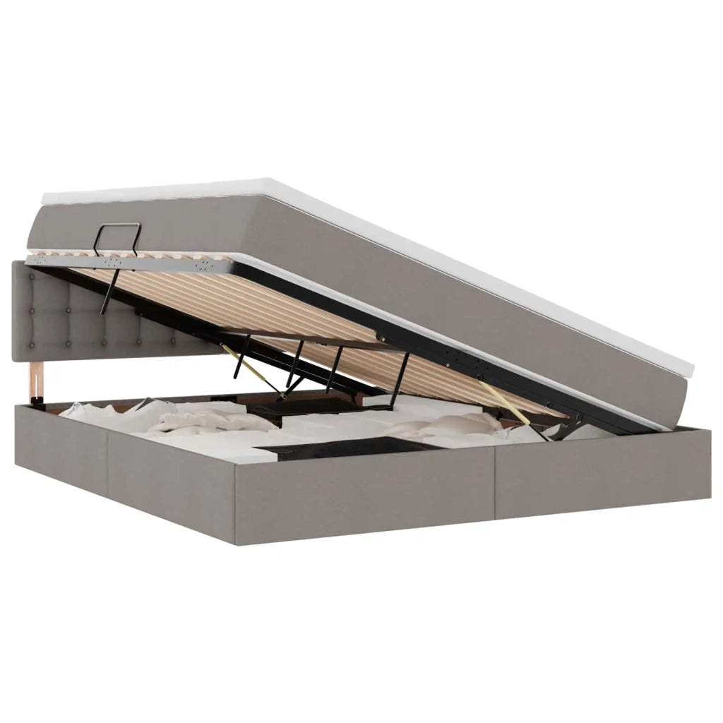 Letto con contenitore LED e materasso Tortora 160 x 200 cm