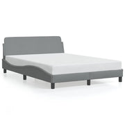 Letto matrimoniale | Letto per adulti | Giroletto Dover Grigio Chiaro 140x200 cm Tessuto