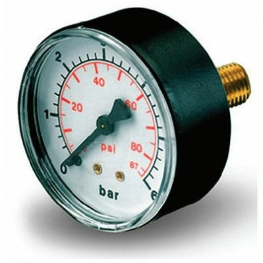 Manometro termometro d.63 bar 0- 6 rad 1/4g freddo 0-120  caldo 6