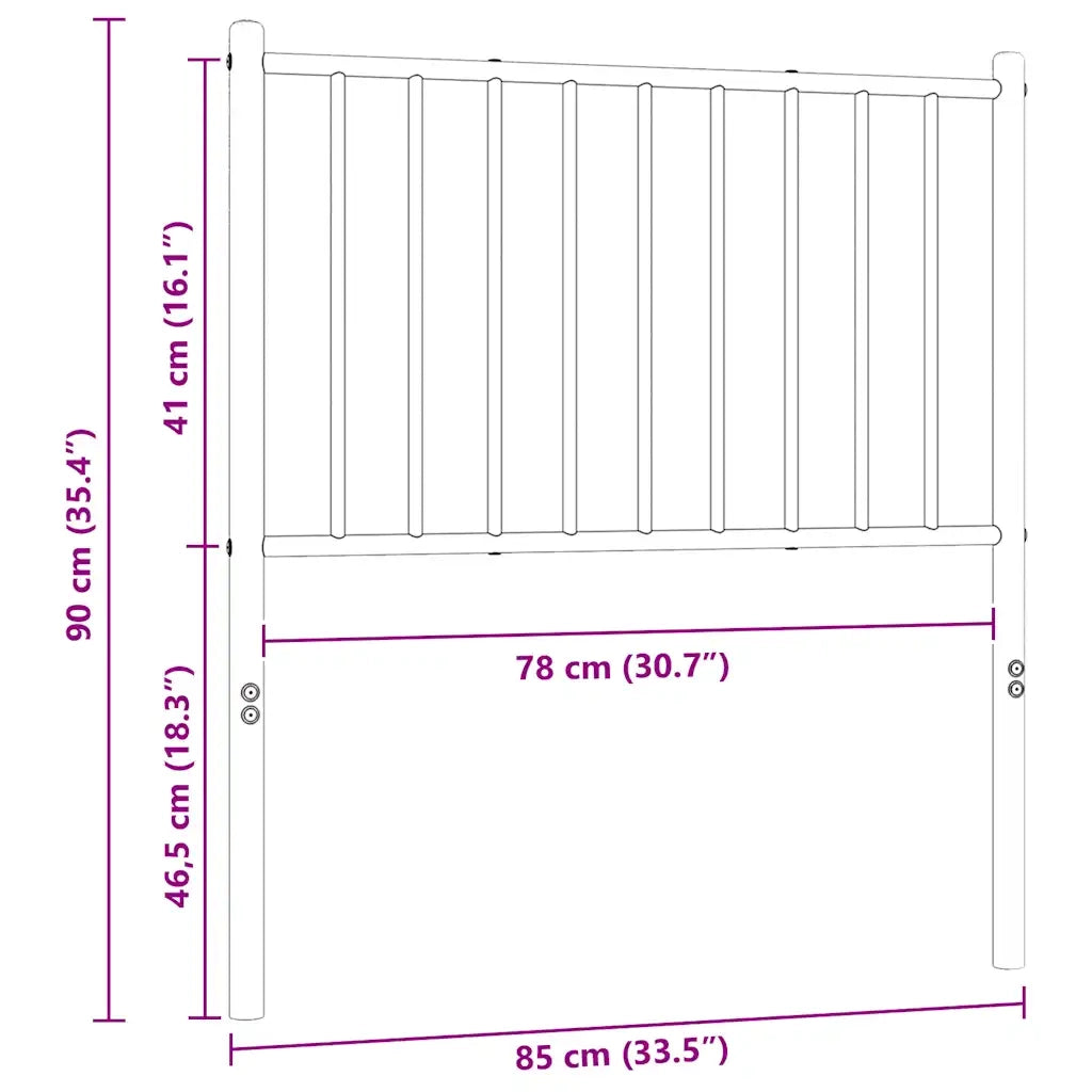 Testiera di Ricambio in Metallo Bianco 80 cm 350958