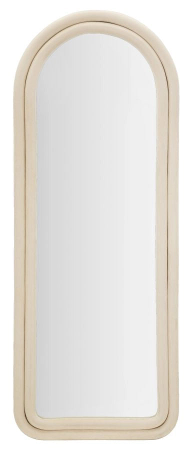 Specchio da muro cornice in velluto crema 60x4x160cm CLOE