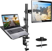 Sostegno per Monitor con Alimentazione per Laptop - Adatto per Schermi da 13 a 32 Pollici - 1 pezzo - Nero - Acciaio