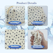 Etui per ufficio scolastico con chiusura a cerniera, etui con fiori ornamentali, borsa per ragazze cosmetiche e portafoglio
