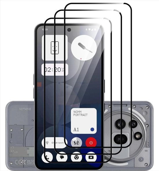 Set di 4 schermprotettori per Nothing Phone (3a) - Vetro resistente all'impatto