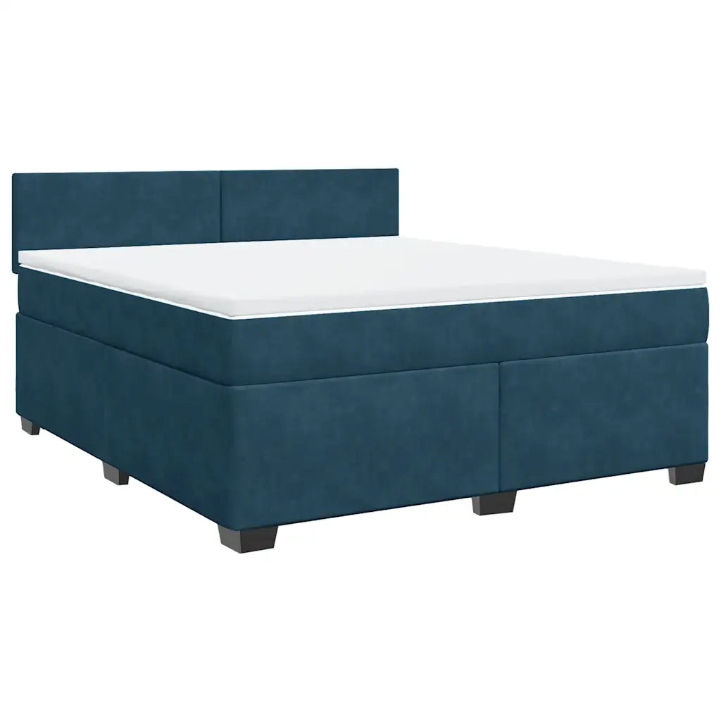 Giroletto a Molle con Materasso Blu 180x200 cm in Velluto 3288676