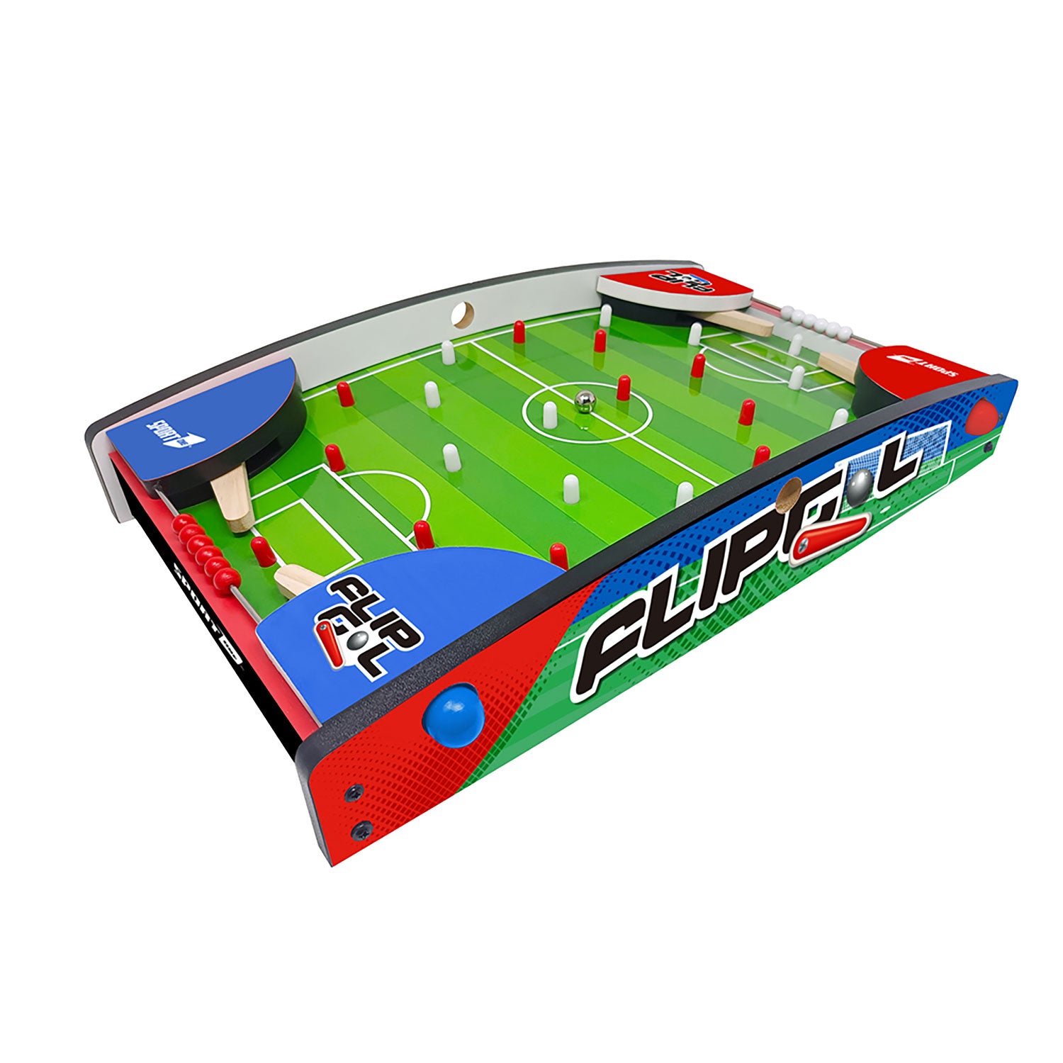 Flipper Gol Calcetto da Tavolo Piano Curvo Struttura in Legno