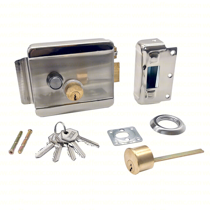 Elettroserratura Destra Universale per Cancelli e Portoni Con Pulsante L03A