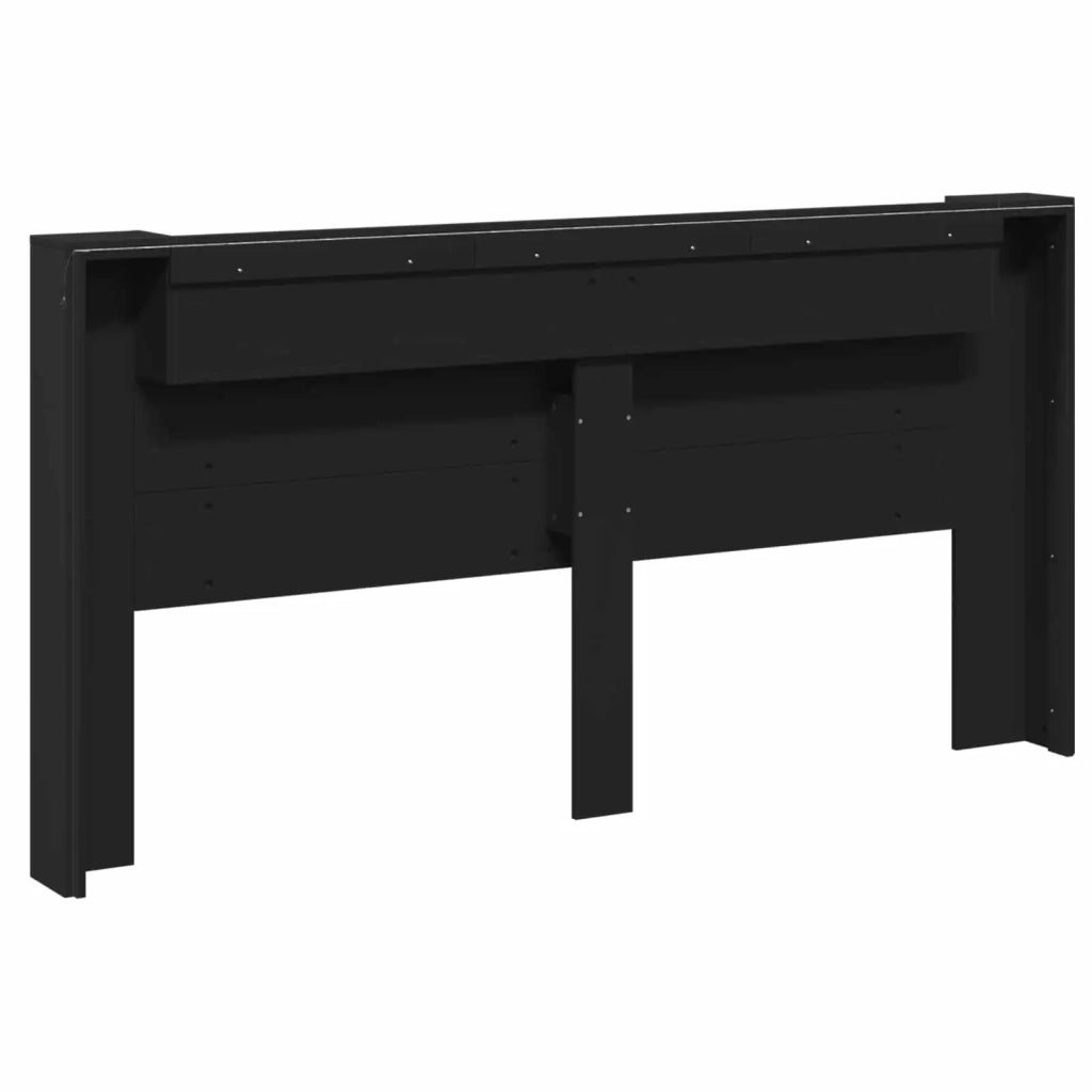 Testiera-Testata-Testiera Decorativa Nero 200 x 16,5 x 103,5 cm Legno multistrato