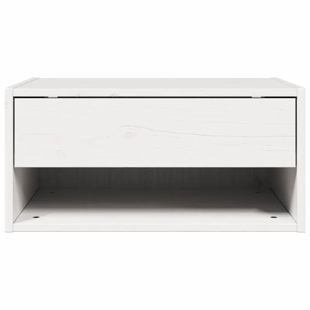 Comodino 2 pcs Bianco 50 x 32,5 x 24 cm Legno di pino massello 873478