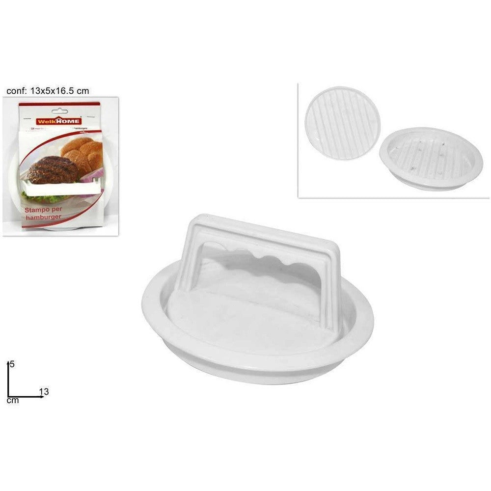 Trade Shop - Stampo Per Hamburger Pressa Carne In Plastica Macinata Manuale Cucina -
