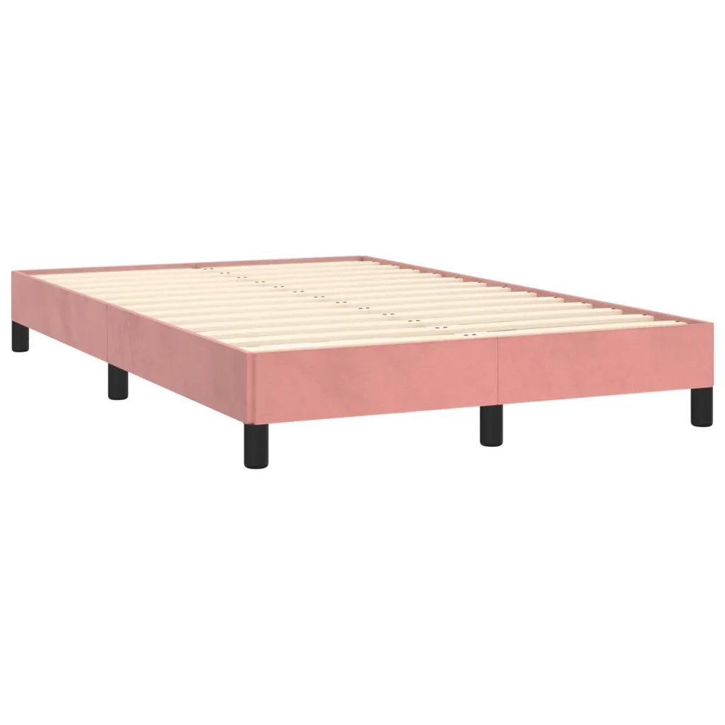 Giroletto a Molle con Materasso Rosa 120x190 cm in Velluto
